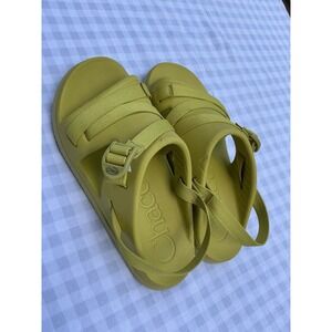 Chaco Chillos Big Kid Size 6 Sport Sandals Shoes Green Yellow Strap Outdoor Walk